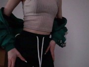 18 year old blonde takes off her pants and masturbates 2/16