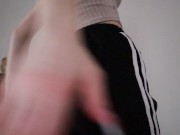 18 year old blonde takes off her pants and masturbates 3/16