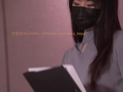 Sexy female lawyer in leather stockings high heels sex with client 15/16