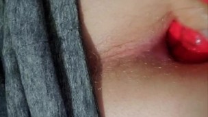 Cute Twink shoves dildo in his ass