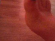 Feet tease of cute girl just waking up playing Fortnite