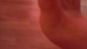 Feet tease of cute girl just waking up playing Fortnite