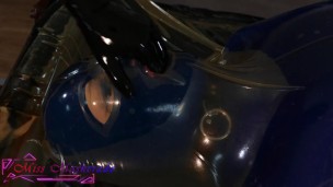 Miss Maskerade in Full Latex Vacbed Bondage Domination Play