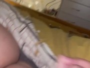 Cuck Hubby Wanks & Spunks Over Dirty Talking British Sluts Ass 3/16