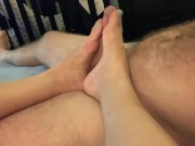 Pregnant footjob and harsh handjob 3/16