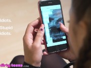 DEVIANTE - College girl confesses she's a lesbian and has sexual experience in locker room