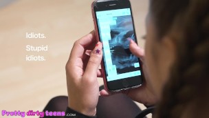 DEVIANTE - College girl confesses she's a lesbian and has sexual experience in locker room