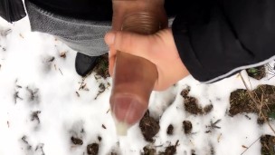Risky masturbation at work - filling condom with cum