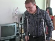 Femdom teens jerk smallpenis in 3some 3/16