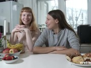 Ersties: Amateur Lesbian Couple Play With Ice 2/16