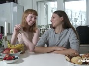 Ersties: Amateur Lesbian Couple Play With Ice 3/16