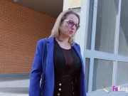 Hot cougar seduces a latin dude at her very first porno! 6/16