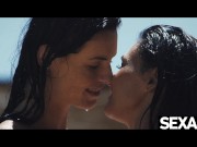 Watch two cute girls enjoy dripping wet lesbian sex in the sun 3/16