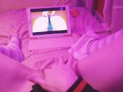 Kawaii girl masturbates after class watching lesbian hentai until squirts and pisses herself 10/16