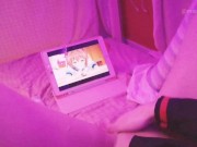 Kawaii girl masturbates after class watching lesbian hentai until squirts and pisses herself 12/16