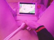 Kawaii girl masturbates after class watching lesbian hentai until squirts and pisses herself 4/16