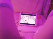 Kawaii girl masturbates after class watching lesbian hentai until squirts and pisses herself 8/16