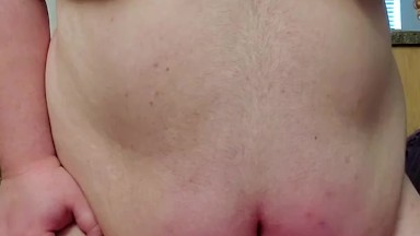 Fat Guy Milks His Tits and Cums