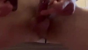 Hands free cum with vibrating cockring (huge load)