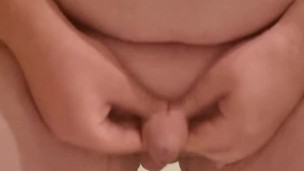 Chubby rub small dick like a big clit
