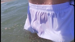 People on the beach freak out when I get wet in shorts