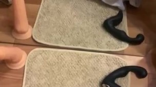 handjob in front of the mirror