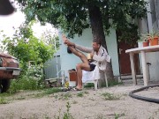 Walking in the yard 4/16