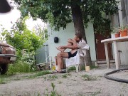 Walking in the yard 8/16