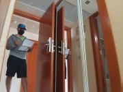 Sunglass Delivery to my Hotel room # I wear Tail BUTT PLUG only # POV selfie shooting n prank