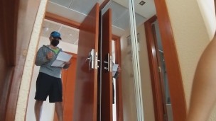 Sunglass Delivery to my Hotel room # I wear Tail BUTT PLUG only # POV selfie shooting n prank