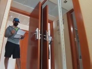 Sunglass Delivery to my Hotel room # I wear Tail BUTT PLUG only # POV selfie shooting n prank