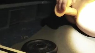 Balls deep monster anal dildo self-fuck