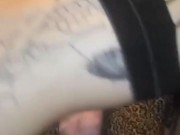 Hot lil Tattooed Latina riding white cock and spreading her ass cheeks 10/16