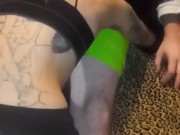 Hot lil Tattooed Latina riding white cock and spreading her ass cheeks 2/16