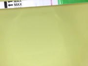 Girl pissing on plate over the toilet and doing an ovulation test 14/16