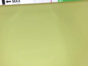 Girl pissing on plate over the toilet and doing an ovulation test 15/16