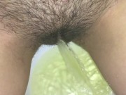 Girl pissing on plate over the toilet and doing an ovulation test 2/16