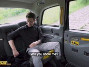 Female Fake Taxi Busty Brunette fucking a big cock on the back seat of a taxi 5/16