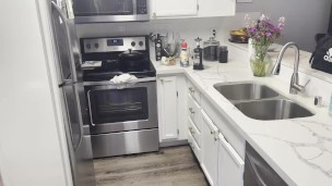 Muscular Stud Cleans Kitchen Naked - nice cock and ass!