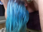 Regular sloppy throatfuck upside down, cum in mouth pushed in throat - Front angle on OF 15/16