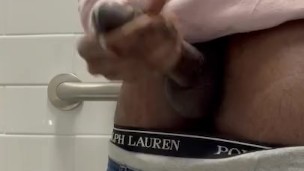 Watch me cum in the bathroom at work