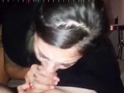 Beautiful Teen Milf Latina giving Deep Throated Blowjob, Then Riding at very end! Sexy Tattooed girl 9/16