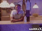 Two horny ladies share a big cock poolside 6/16