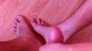 Cum dripping on my feet