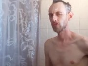 Intense soapy shower big dick stroking to the edge repeatedly 4/16