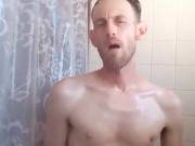 Intense soapy shower big dick stroking to the edge repeatedly 8/16