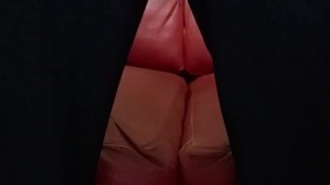 Short Black Cock - Pissing on the livingroom floor after work.