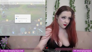 Nerdy Inked Camgirl Plays League of Legends in lingerie - Garen Wild Rift LoL