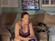 Upskirt verbal milf gamer (would you game with her?)