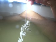Massive eruption of sperm underwater. Masturbation in the bathroom 15/16